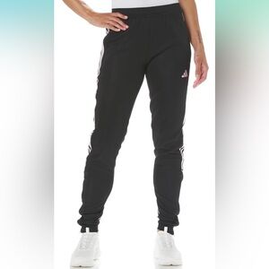 Adidas Black Track Pants with Tapered Fit and Elastic Cuffs NWT